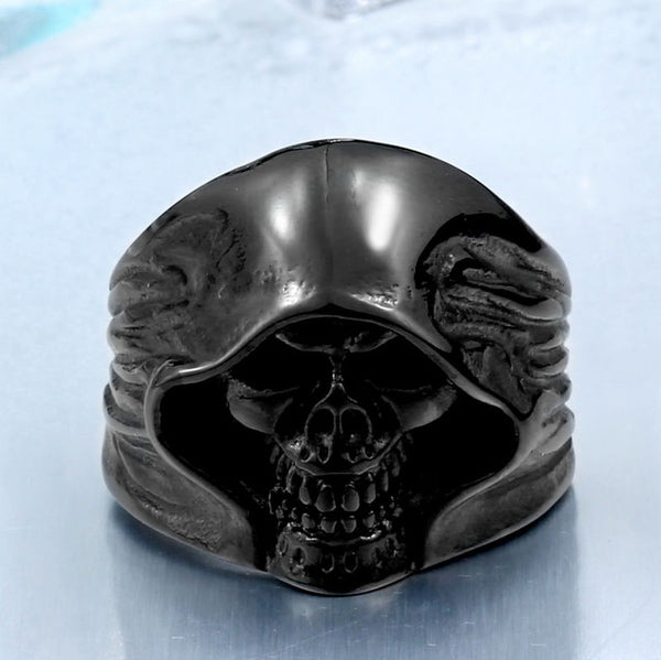 BEIER Wholesale Cheap Cool Hell Death Skull Man Never Fade Punk Biker High Quality Ring BR8-156